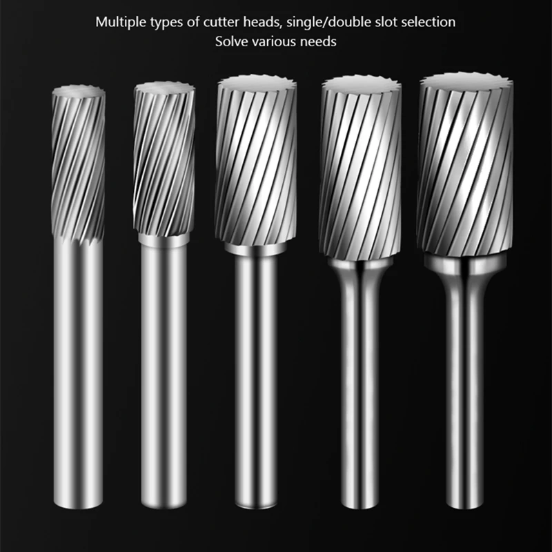 JINRUI Carbide rotary file tungsten steel milling cutter metal woodworking grinding head electric grinding head 6mmAFC type