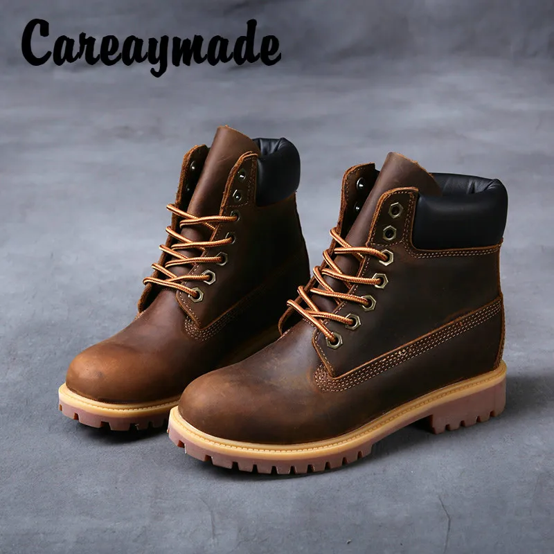 Careaymade-Couple Casual boots,outdoor locomotive boots,new European and American retro men's and women's Cowhide short boots