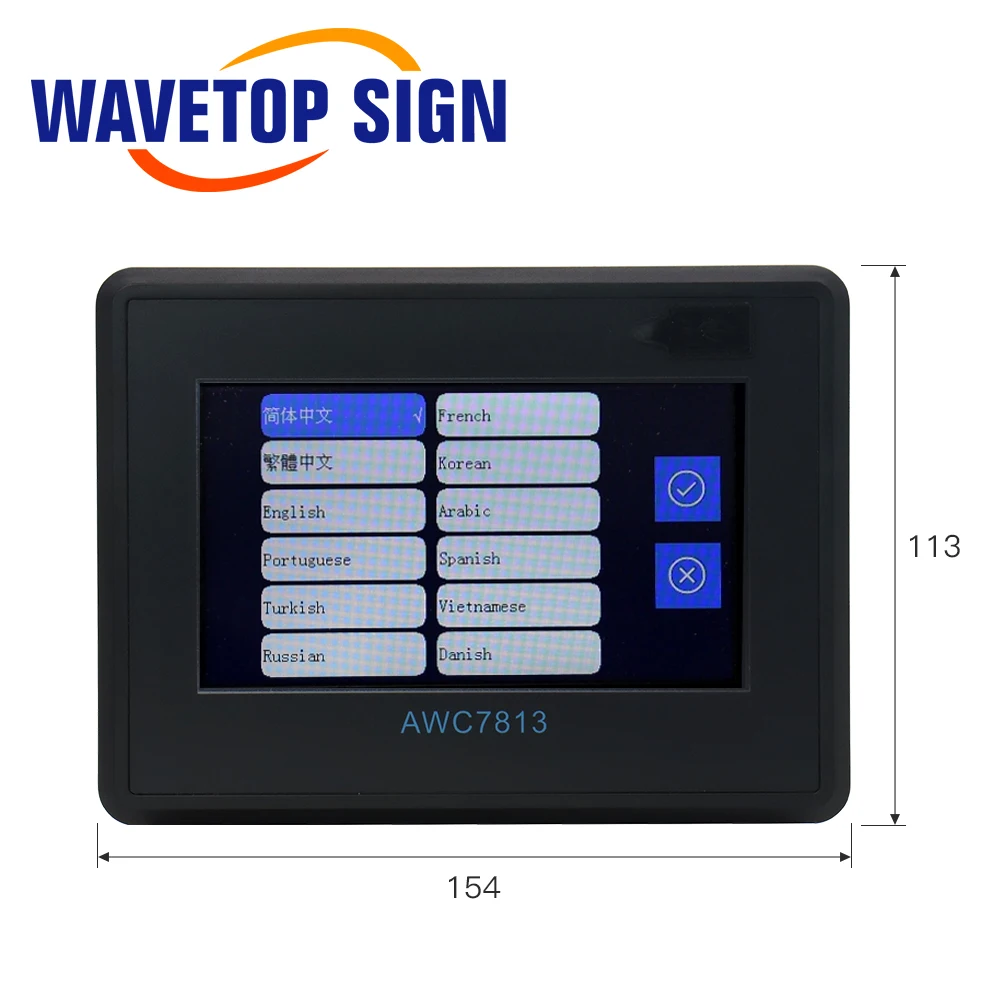 Imagem -03 - Sistema Controlador Laser Awc7813 Awc708s Co2 Gravação a Laser Substituir Máquina de Corte 7awc708c Lite Ruida Leetro Trocen-co2