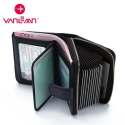 RFID Card Holder Wallet Women Men Luxury Leather Business ID Credit Card Holder Ladies Hasp Zipper Wallet Driver License Holder