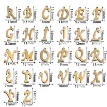 30pcs Gold Steel Alphabet Charms for DIY Jewelry #4