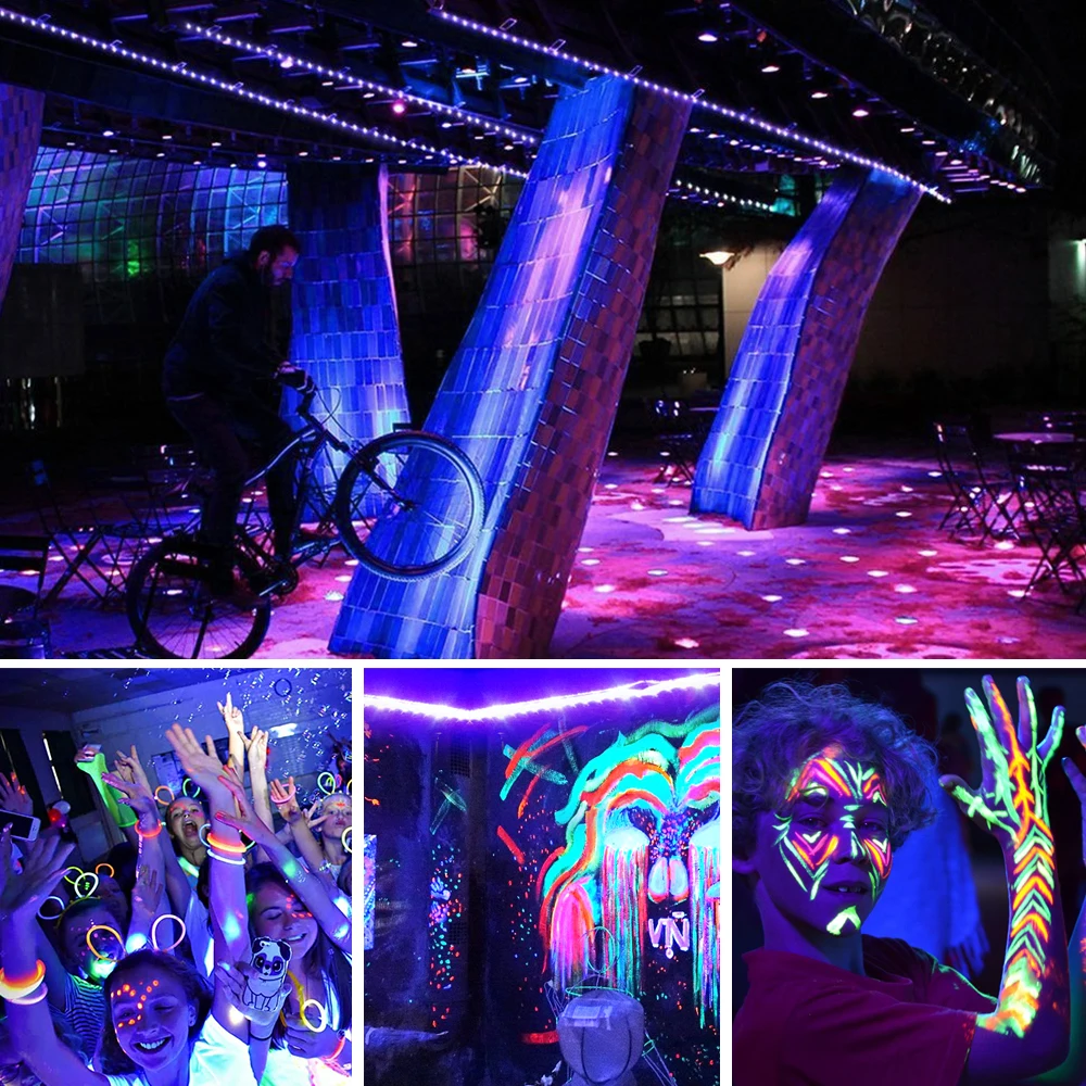 Tira de luces LED UV para DJ, cinta de cuerda resistente al agua, ultravioleta, USB, fluorescente, 5V, DC 2835, 0,5 M, 1M, 2M