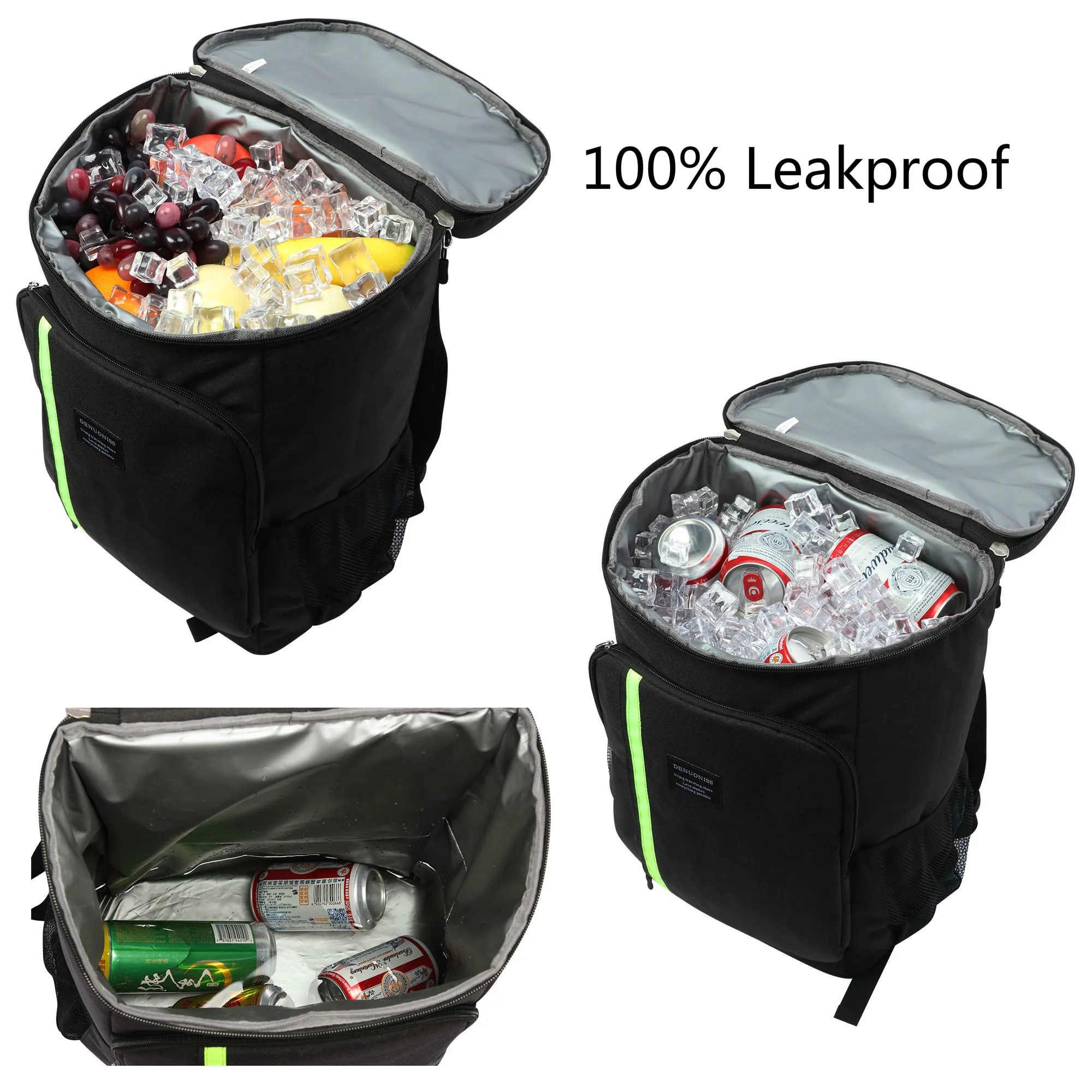 DENUONISS 30L mochila enfriadora grande bolsa de hielo bolsa enfriadora impermeable para bolsa térmica de aislamiento de cerveza con abridor de