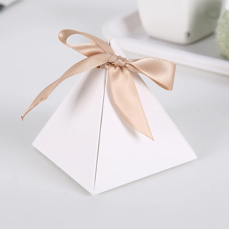 25/50pcs Triangle Marbling Chocolate Candy Box Gifts Box Baby Shower Packaging Birthday Christmas Party Favor Wedding Decoration