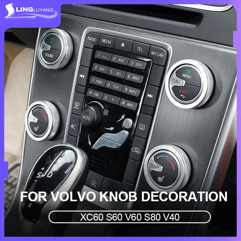 car-styling car air conditioning rotary knob for volvo s60 xc60 v60 s80 v40 car air conditioning heat control switch/sound knob