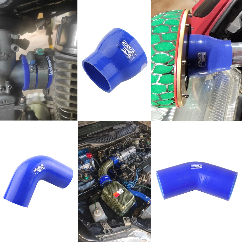 Silicone Txubing Hose Intercooler Turbo Intake Pipe Coupler Hose Universal Straight ID 45/51/63/76/89mm Length 76mm