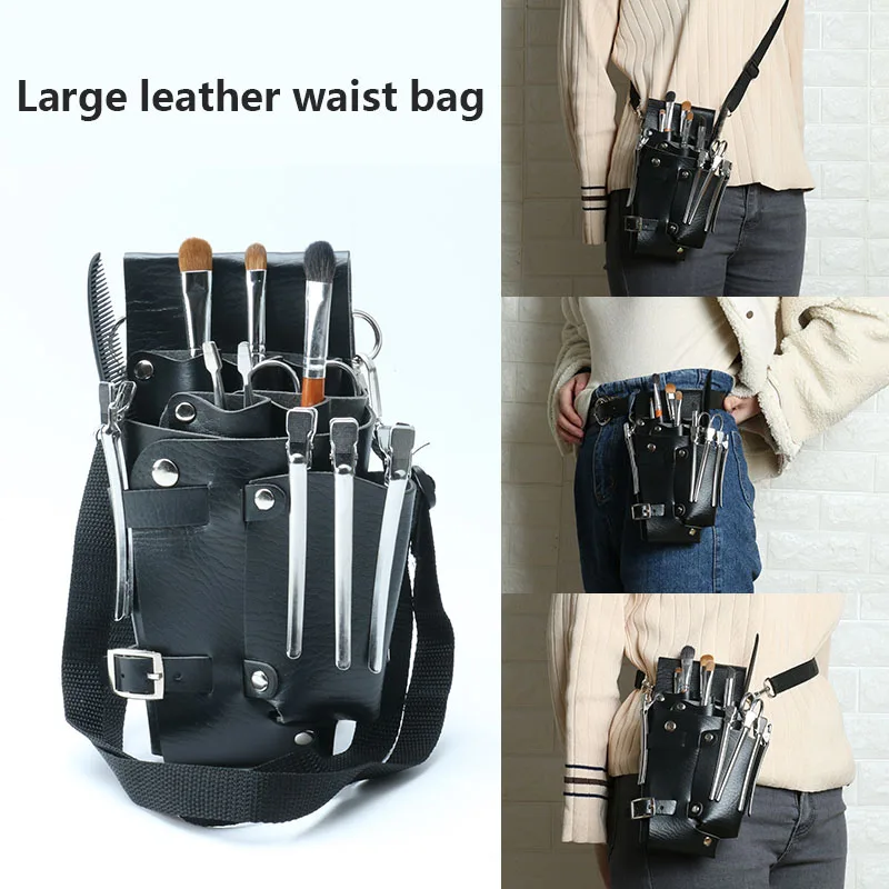 

Professional Hairdresser Clipper Scissors Sheath Coiffure Tool Clipper Barber Case Organizers Leather Holster Diagonal Waist Bag