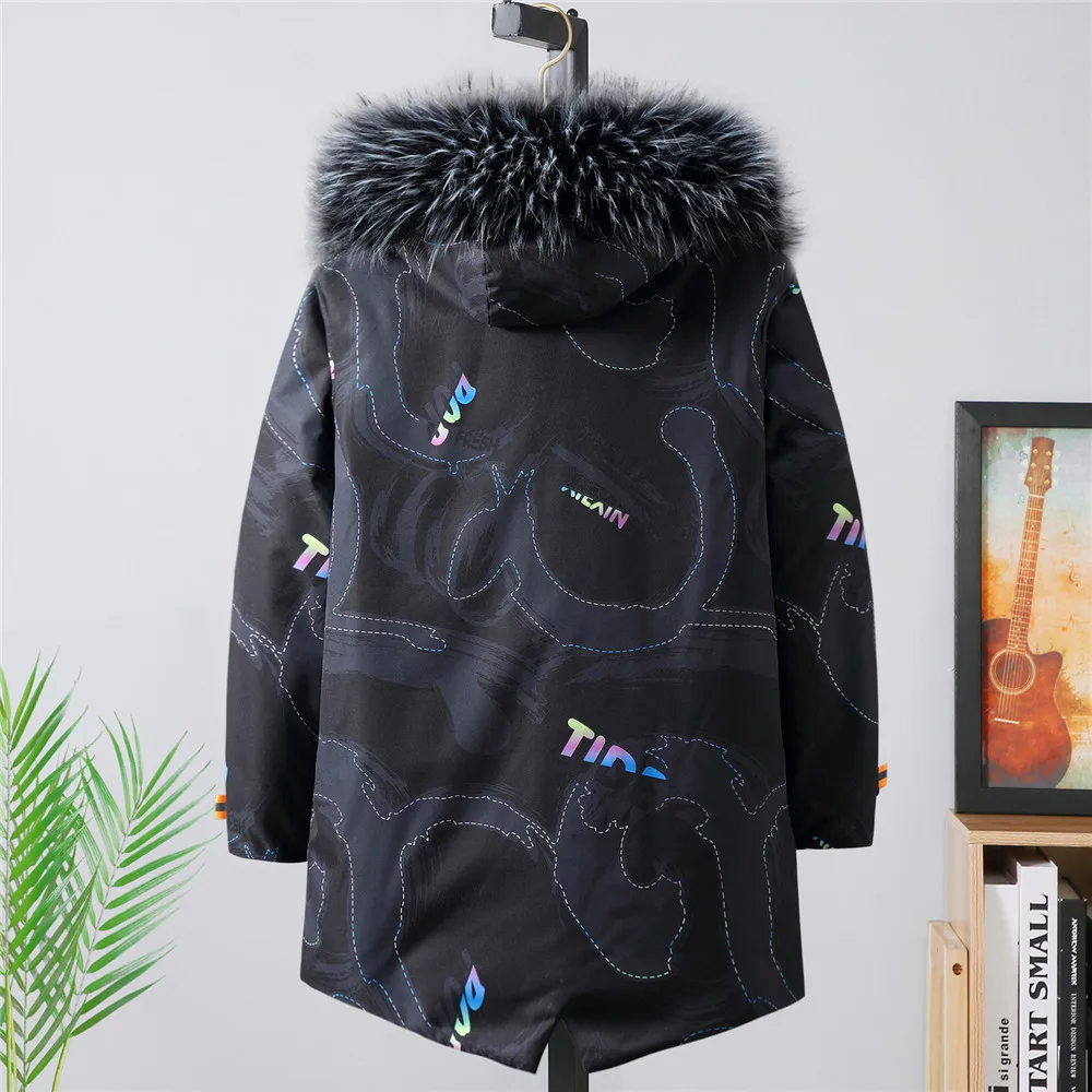 Plus Size 11XL Winter Men Imitation Rabbit Fur Fleece Liner Parkas Thick High Quality Cotton Padded Jacket Hooded Windproof Coat