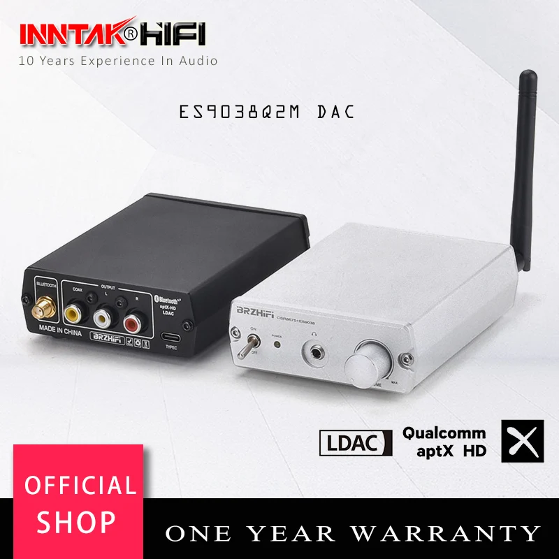 HIFI ES9038Q2M DAC Decoder W/ CSR8675 Bluetooth 5.0 USB Type-C input/ support 3.5mm headphone / Coaxial / Analog output