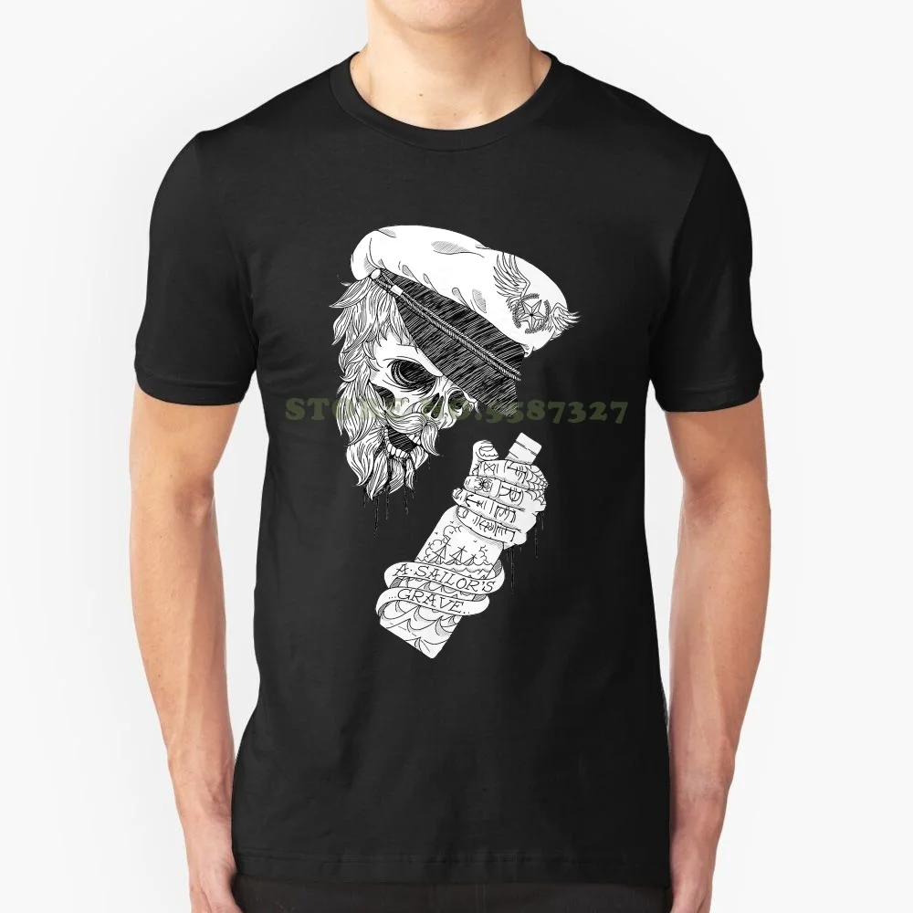 Drunk Skull Men's T Shirt Tshirt Men Black Short Sleeve Cotton Hip Hop T Shirt Print Tee Shirts