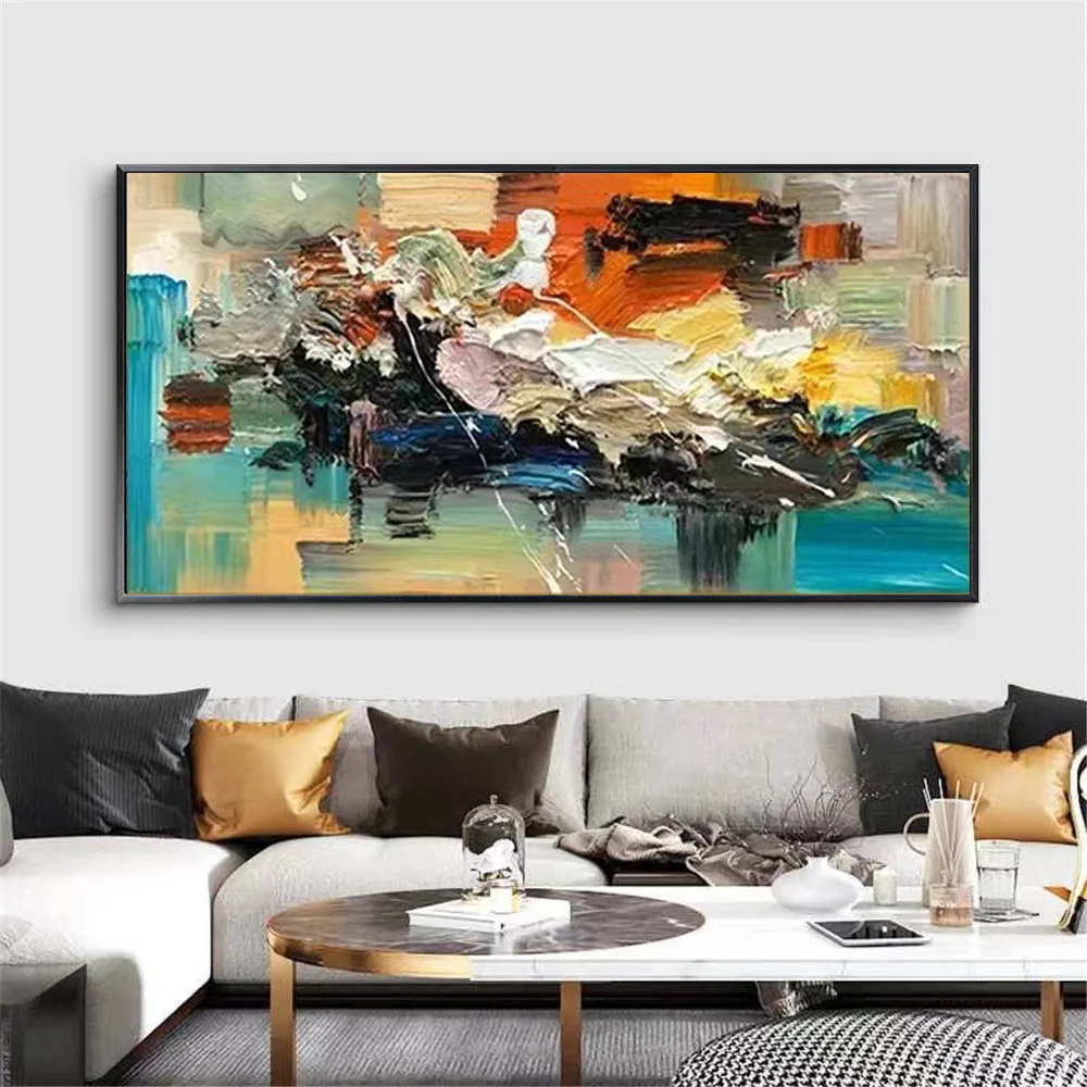 Newest Design Abstract Knife 3d Line Pictures Home Decor Wall Art 100% Hand-Painted Oil Painting On Thick Texture Canvas Poster