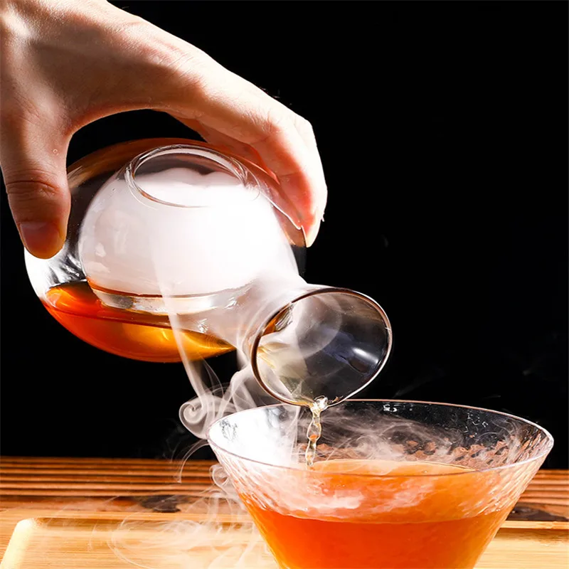 Japanese Crystal Ice Wine Bottle Sake Glass Ice Jug Sake Bottle Hamster Nest Wine Container Cooling Room Wine Dispenser Decanter