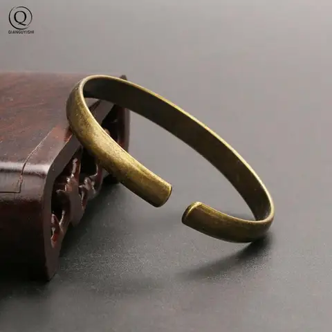 Vintage mässing kungliga armband dam manschett armband glansigt ren koppar antikens kvinnor armband smycken flickvän julklapp 6 best sales mässingsarmband - №2