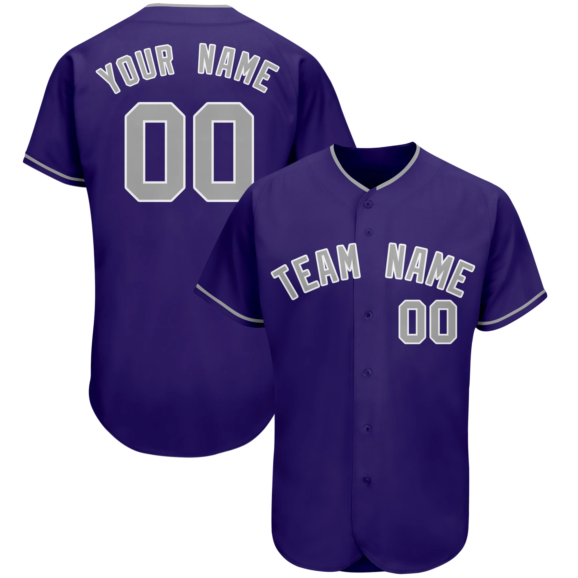 Bild 4: Baseball-Trikot, geteilte halbe Button-Down-Hemden, personalisierte, individuell genähte Buchstaben und Zahlen