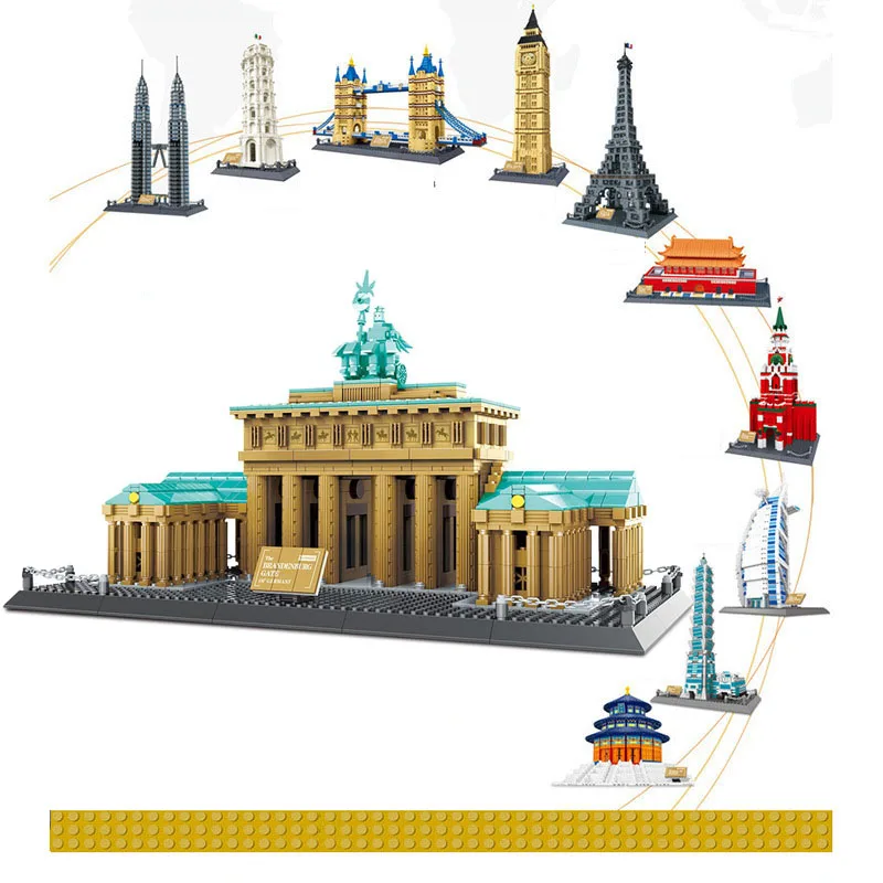 

Architecture Model Brick World Famous Building Germany Brandenburg Gate Educational Building Block Birthday Toy