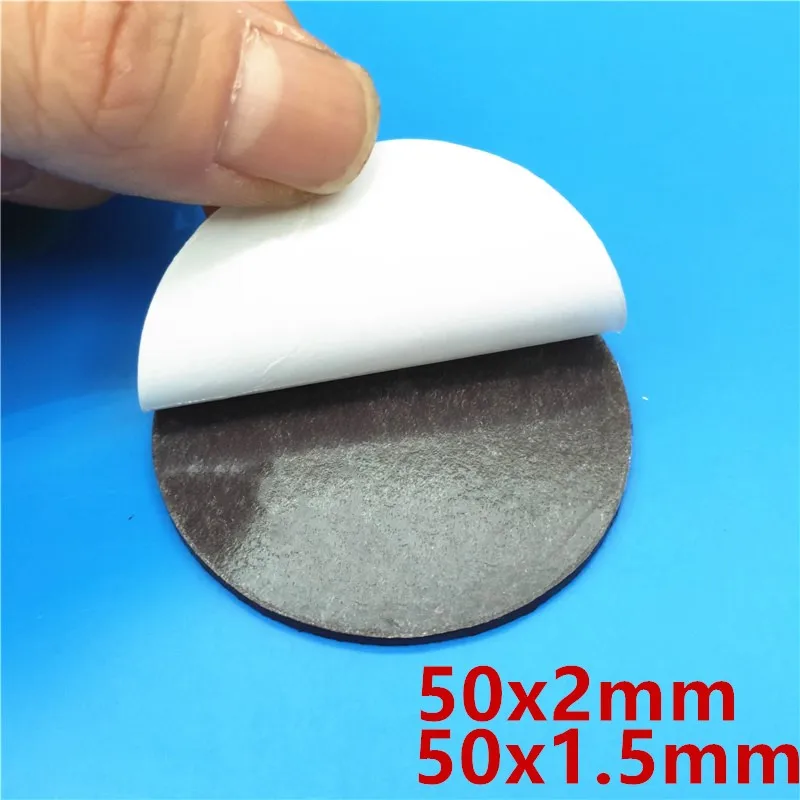50mm x 2mm 1,5mm Selbst Klebe Runde Flexible Magnet Punkte für DIY Handwerk Hause Büro Gummi magnet 50x2 50x 1,5mm Kühlschrank Magneten