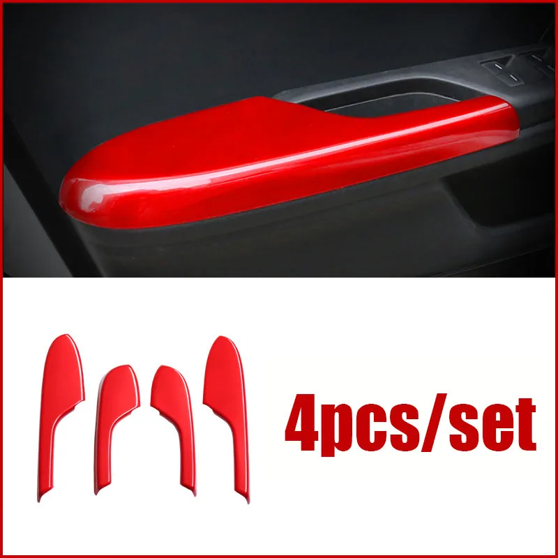 

Fit For Honda Civic 10Th 2016 2017 2018 2019 2020 Interior Door Armrest Panel Trim Bright ABS Red