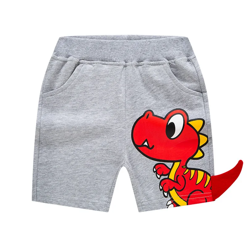 Boy Shorts Children's Summer Clothes Three-Dimensional Cartoon Dinosaur Pants 12M-7Y Children's Cotton Five-Point Pants