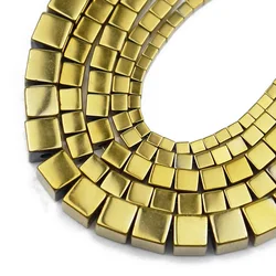 Gold color Square Hematite 2/3/4/6mm Cube Natural Stone Spacer Loose Beads For Jewelry Making Diy Bracelet necklace Accessories