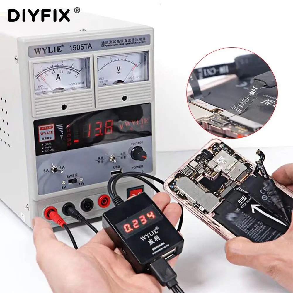 

DIYFIX DC Power Supply Cable for Samsung xiaomi Huawei OPPO VIVO Android Chinese Phone Boot Line Test Charging Wire