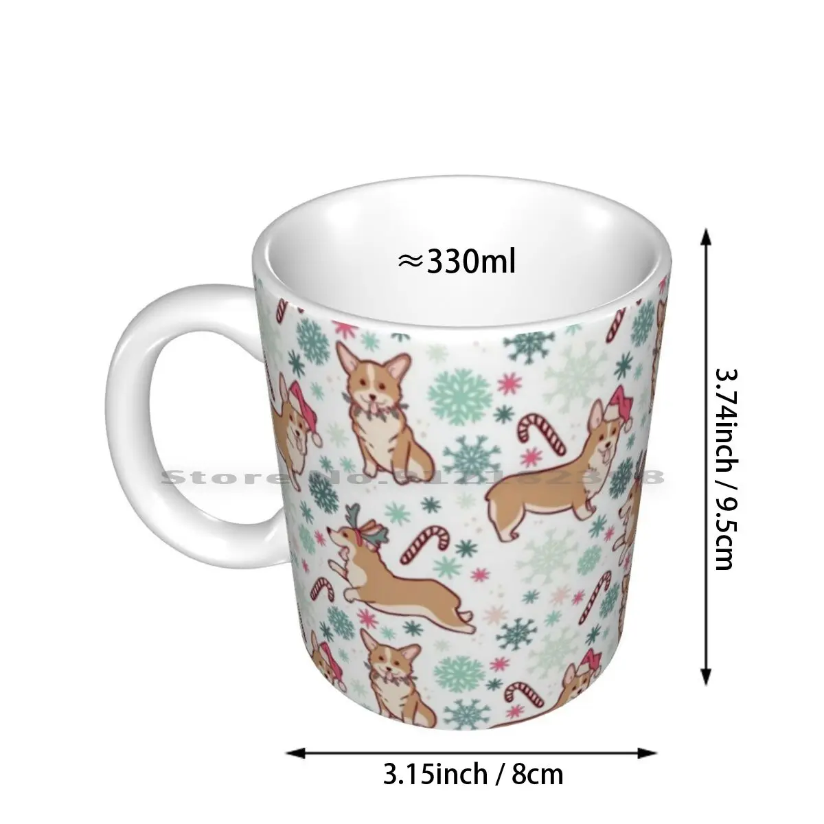 Corgi Christmas Ceramic Mugs Coffee Cups Milk Tea Mug Corgi Corgi Dog Dogs Pet Pets Christmas Holidays Santa Claus Candy Cane