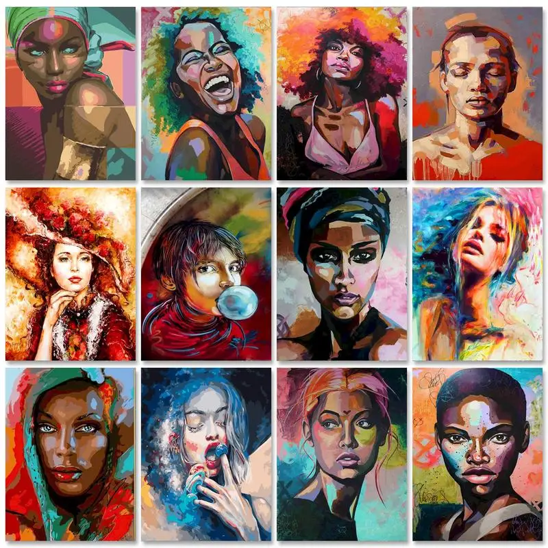 

RUOPOTY 40x50cm Painting By Numbers Original Gifts Drawing By Numbers Women Number Painting for Adults Decorative Paintings