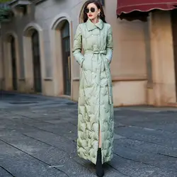 Long Cotton Padded Coat Women's Clothing Parkas Double-breasted Winter Thick Warm Outwear Chic Vintage Female Puffer Jacket 2025