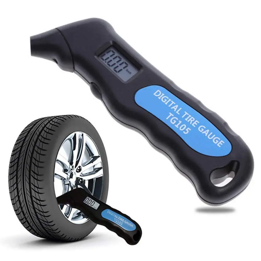 Mini Digital Car Tire Tyre Air Pressure Gauge Meter LCD Display Manometer Barometer Tester For Auto Truck Motorcycle E-Bike Bike