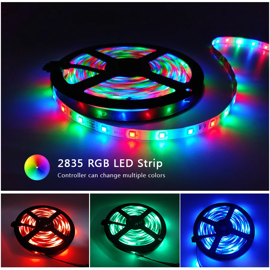 RGB 300 LED strip light 5m 60LEDs/m 5050 SMD 2835 White Warm White Red Blue LED strip 12V Waterproof flexible Tape rope stripe