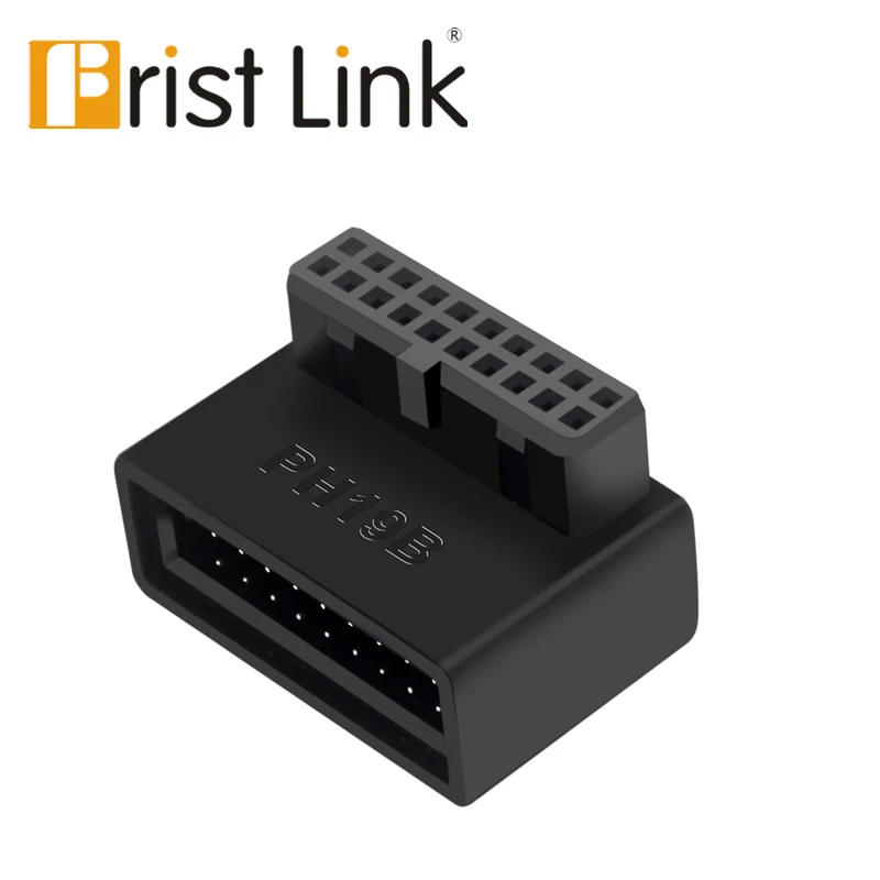 Frist link USB 3.0 20pin 19pin Male to Female Extension Adapter Angled 90 Degree for Motherboard Mainboard Connector Socket