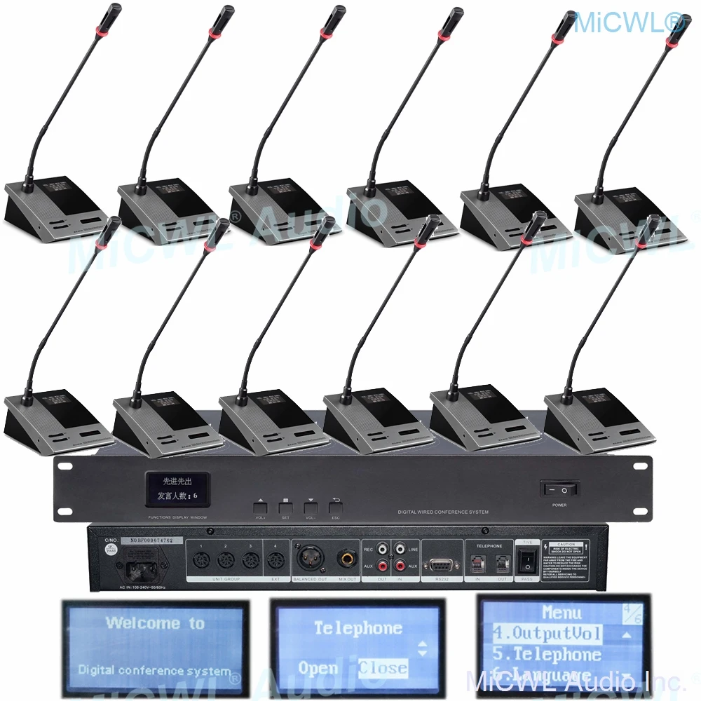 MXC630 Built-in Speaker Digital Desktop Gooseneck Microphone Conference Room System President Delegate A351M-A3516