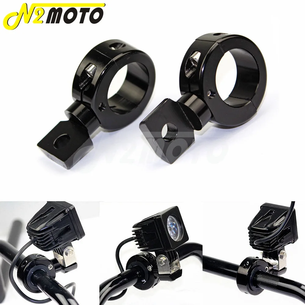 Black Motorcycle Fog Light Holder 1