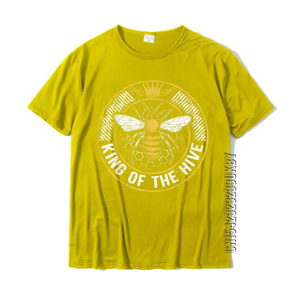 King Of The Hive Beekeeper Bee Lover Honey T-Shirt Normal T Shirt For Adult Cotton Tees Normal Discount