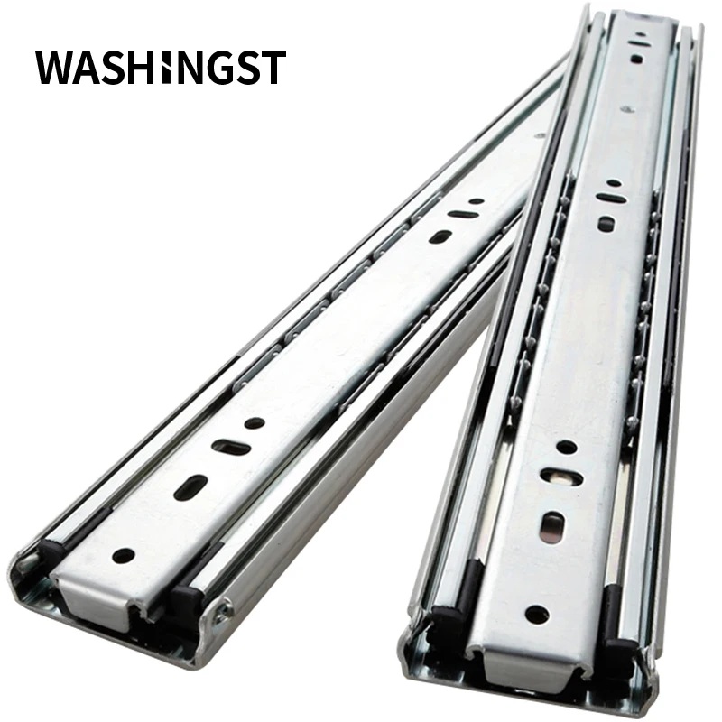 

WASHINGST 12‘’-40‘’ Slide Drawer Track Cold Rolled Steel Ball Bearing Fully Retractable Load-Bearing 68KG 51mm Wide