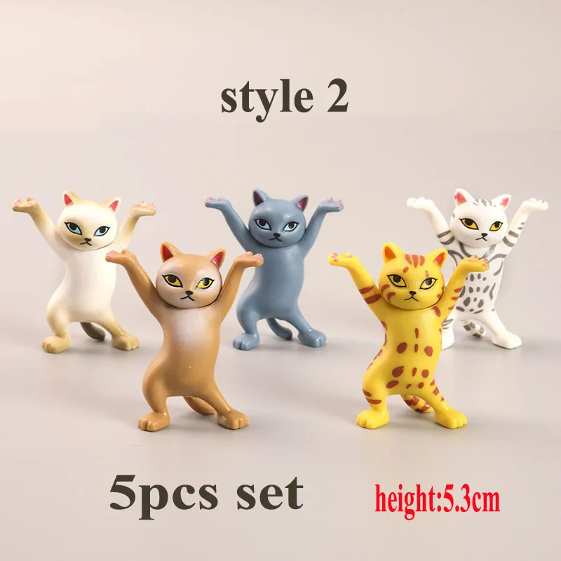 5 Buah Kucing Lucu Pemegang Pena Mainan Memegang Segala Sesuatu Kucing Earphone Braket Dekorasi Rumah Menari Kitty Set Penyimpanan Pemegang untuk Airpods