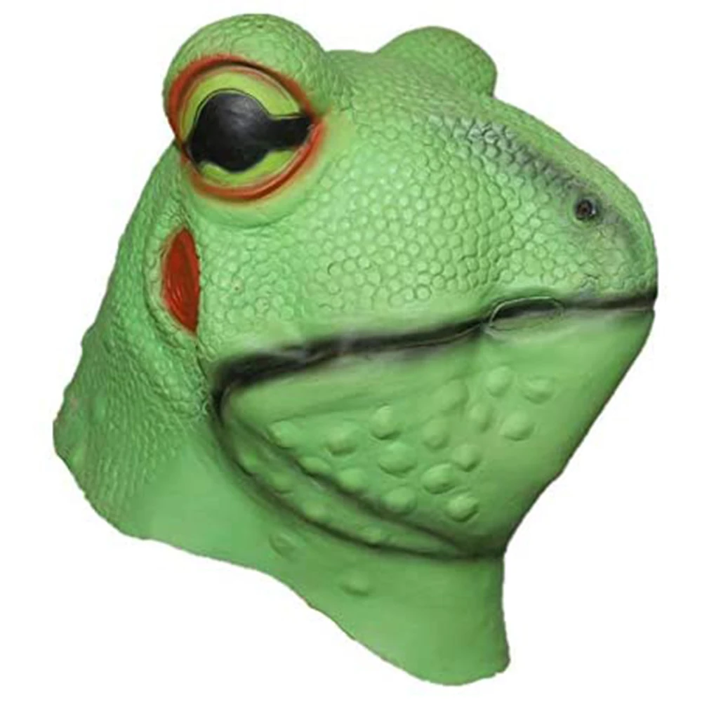 Realistic Animal Rubber Frog Mask Latex Pepe Frog Head Props Fancy Party Masks