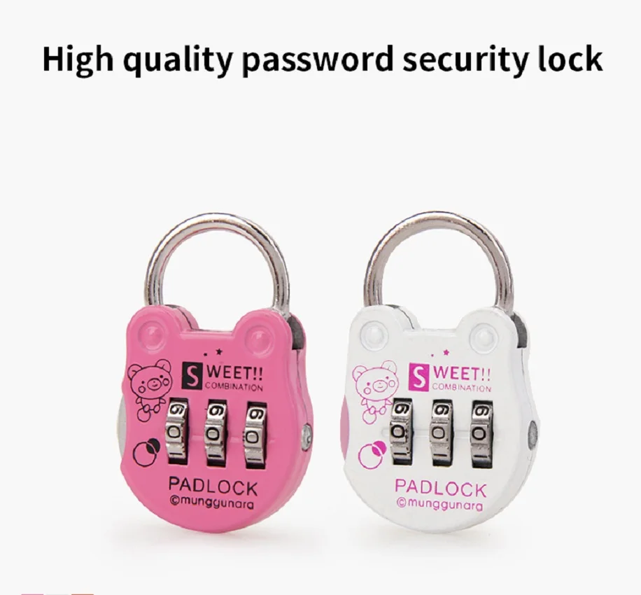 

High Quality Fashion Mini Black Travel Luggage Suitcase Combination Lock Padlocks Case Password Digit Code Bag Locks Accessories