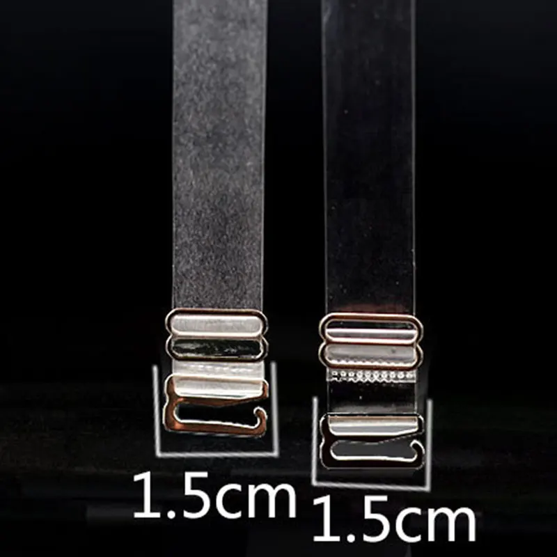 1Pairs=2Pcs Metal Buckle Bra Straps Belt Women\'s Elastic Transparent Silicone Bra Straps Adjustable Intimates Accessories