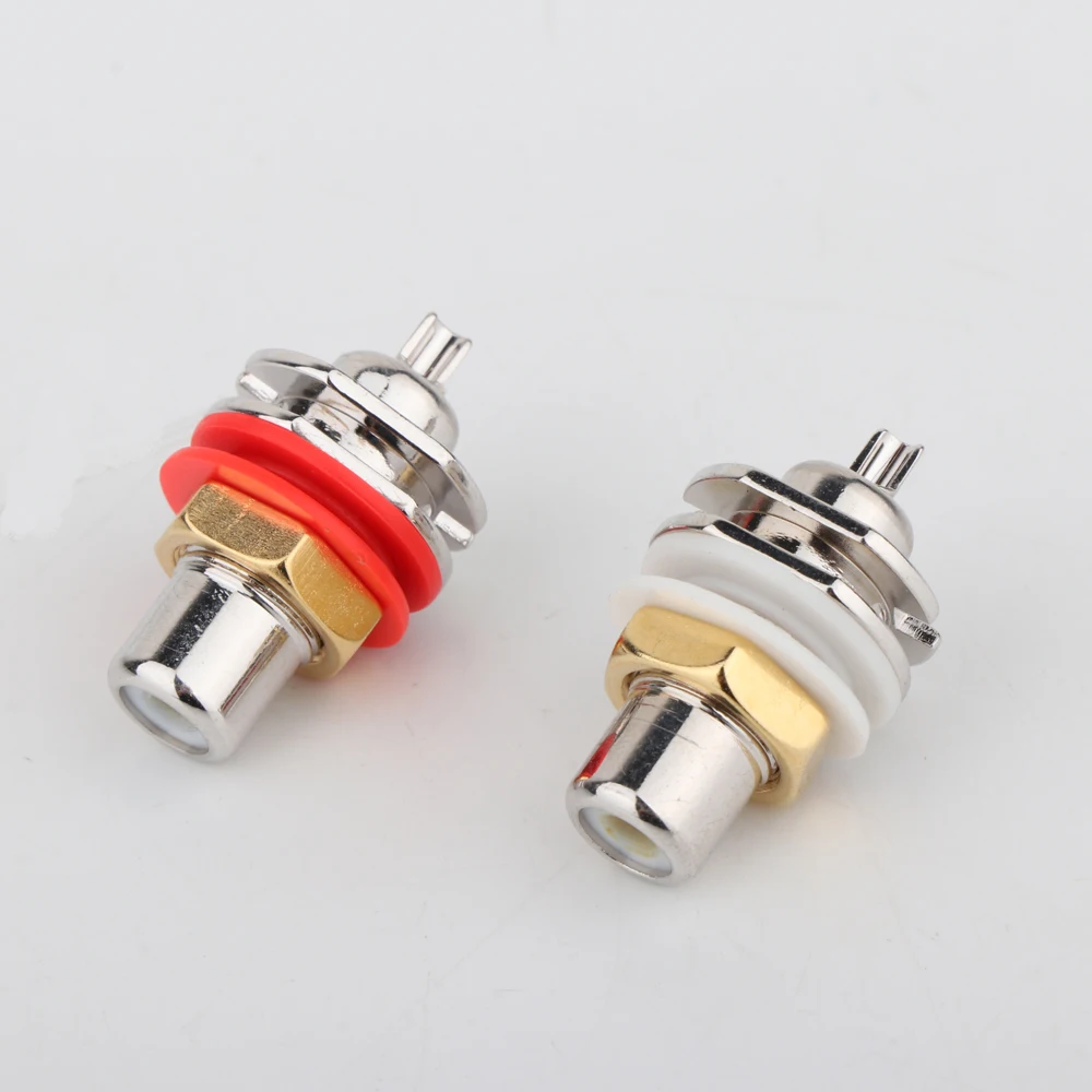 4pieces High Quality RCA Socket Rhodium Plated GRFA Thick Female Jack RCA Connector