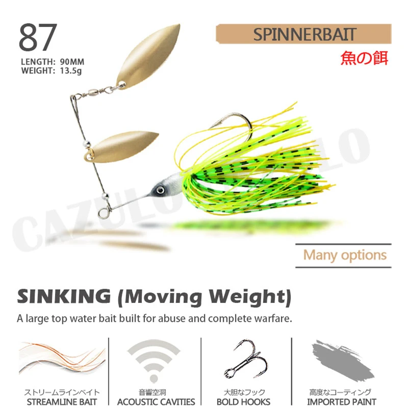Sinking Spinnerbait Fishing Accessories Lure Isca Artificial Weights 13.5g 9cm Baits Spoon Wobblers Goods For Carp Tackle Leurre