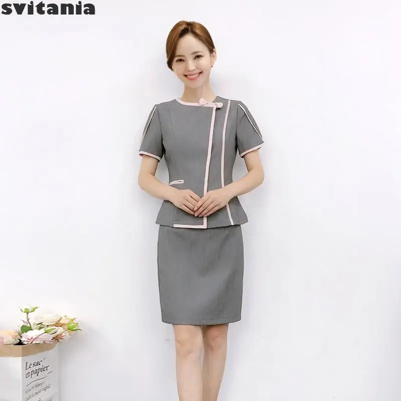 Svitania Women's Suit Hotel Front Desk Work Clothes Beauty Salon Two Piece Uniform