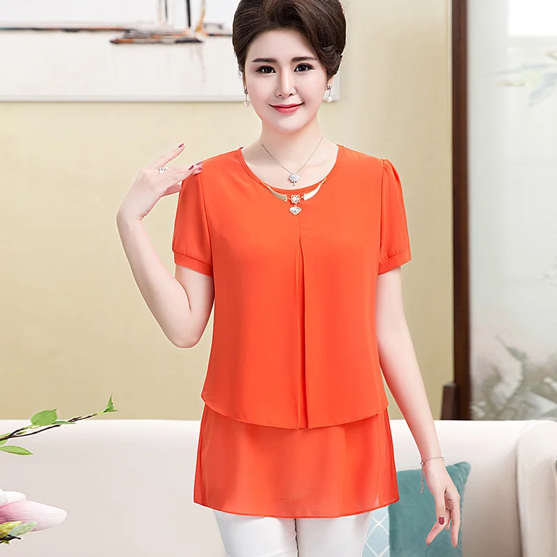 Áo Sơ Mi Voan Nữ Plus Kích Thước Áo Thun Mùa Hè Đầu Blusas Mujer De Moda 2020 Nữ Ngọn Và Áo Cánh KJ2162