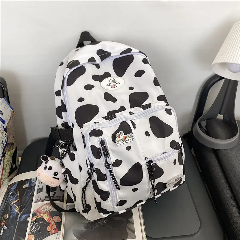 Girl Cute School Backpack Cow Print Backpacks for Teen Girls