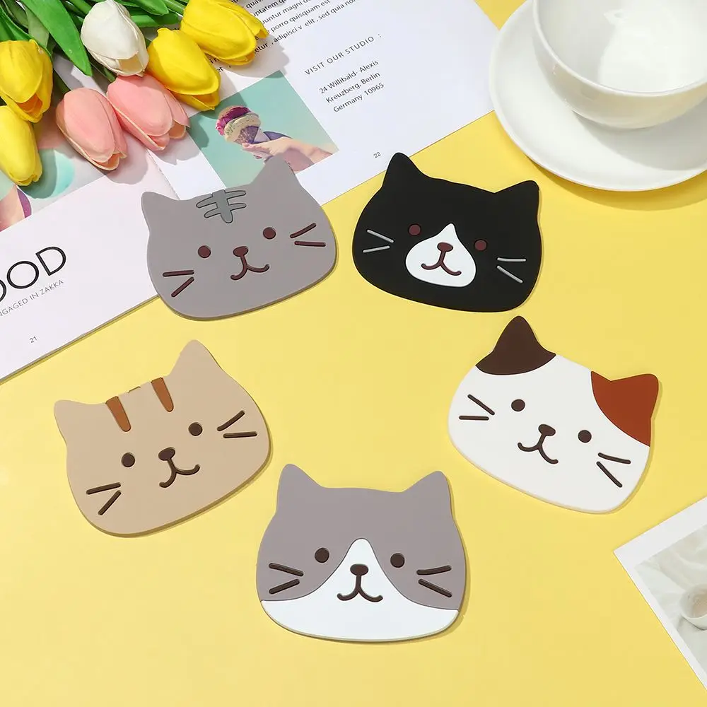 Kawaii Durable Non-slip Mug Holder Heat Resistent Heat Resisten Insulation pads Drink Cup Coasters Silicone Cup Mat Cup Mat Pad