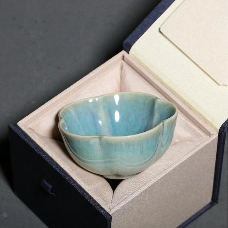 

PINNY 95ML Ceramic Retro Kiln Change Teacups Heat Resistant Kung Fu Tea Cups Pigmented Tea Bowl