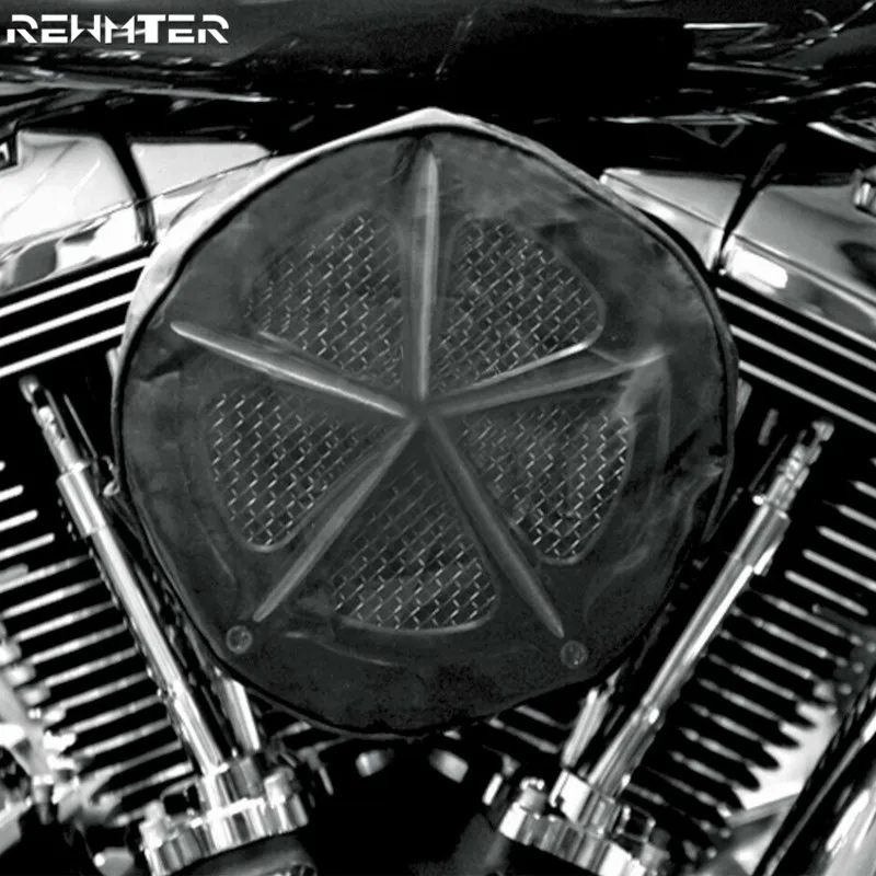 Black Waterproof Rain Sock For Harley Touring Sportster 883 1200 Softail Dyna Road King Electra Glide For Air Filter Cleaner Kit