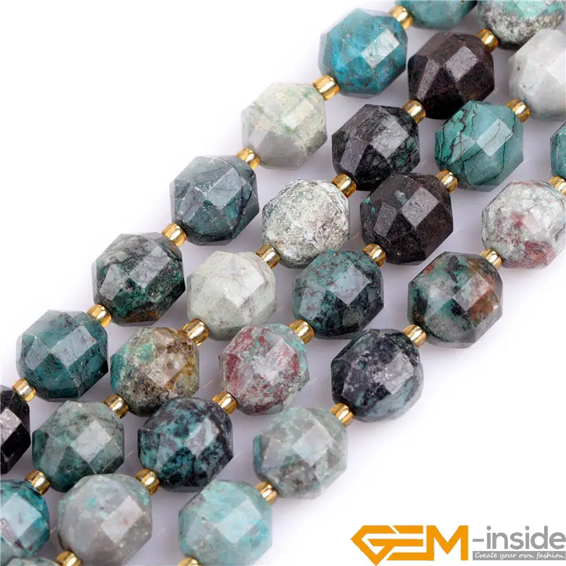 8/10/12mm Bicone Hand Faceted Burmese Jades Turquoises Natural Beads For Jewelry Making Adults Bulk Full 15
