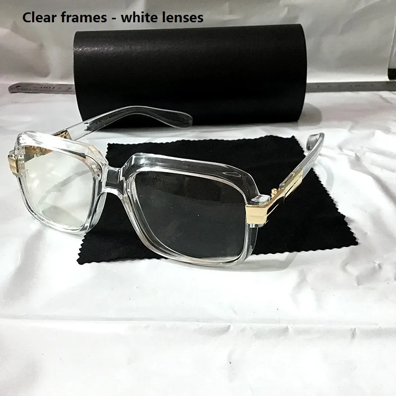 

KAPELUS luxury sunglasses Clear square sunglasses Retro flat mirror student glasses Contains a black leather box