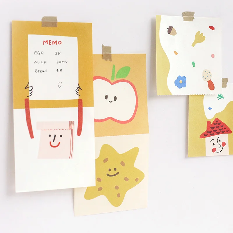 SIXONE Ins 24 Sheets Cute Cartoon Memo Pad Korea Student Creative Note Paper Decoration Hand Account Kawaii School Stationery