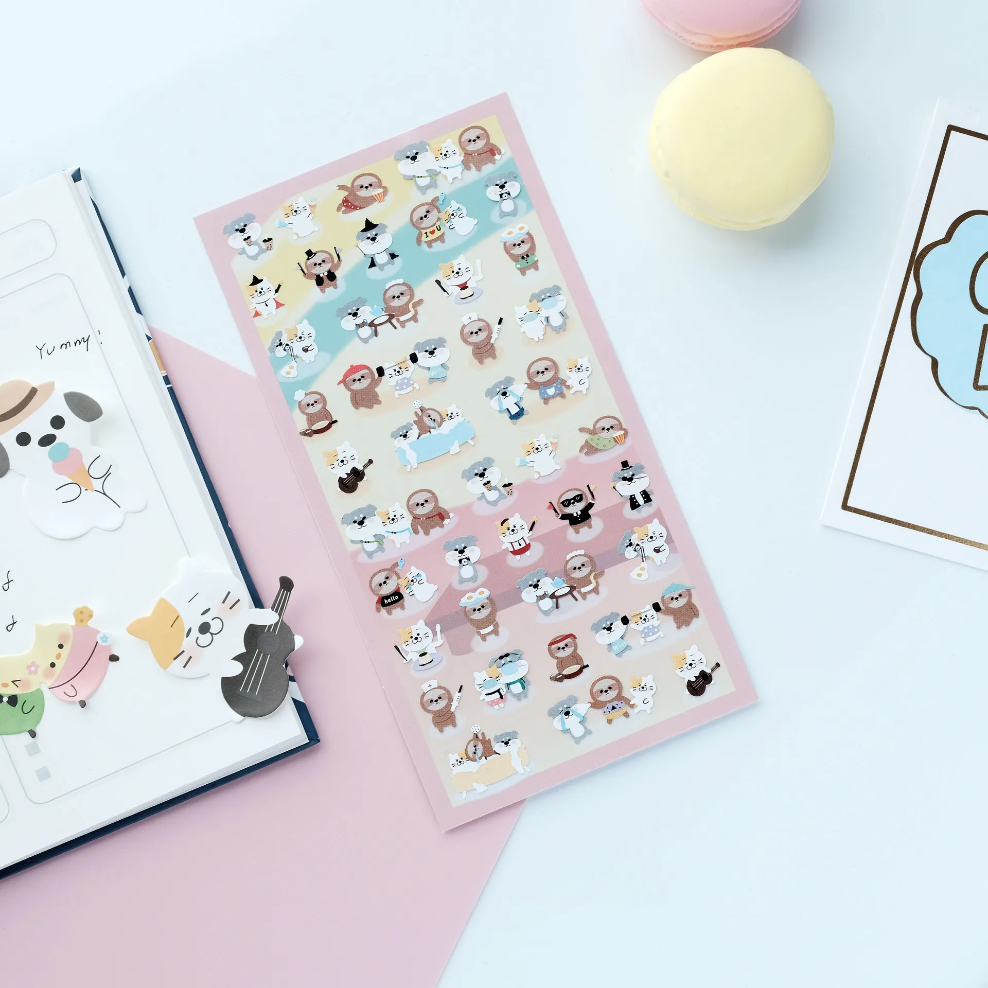 Nekoni Panda pies dziecko naklejki Scrapbooking materiał śliczne zwierzę dziennik papierowa naklejka estetyczne DIY Hobby zapasy rzemieślnicze